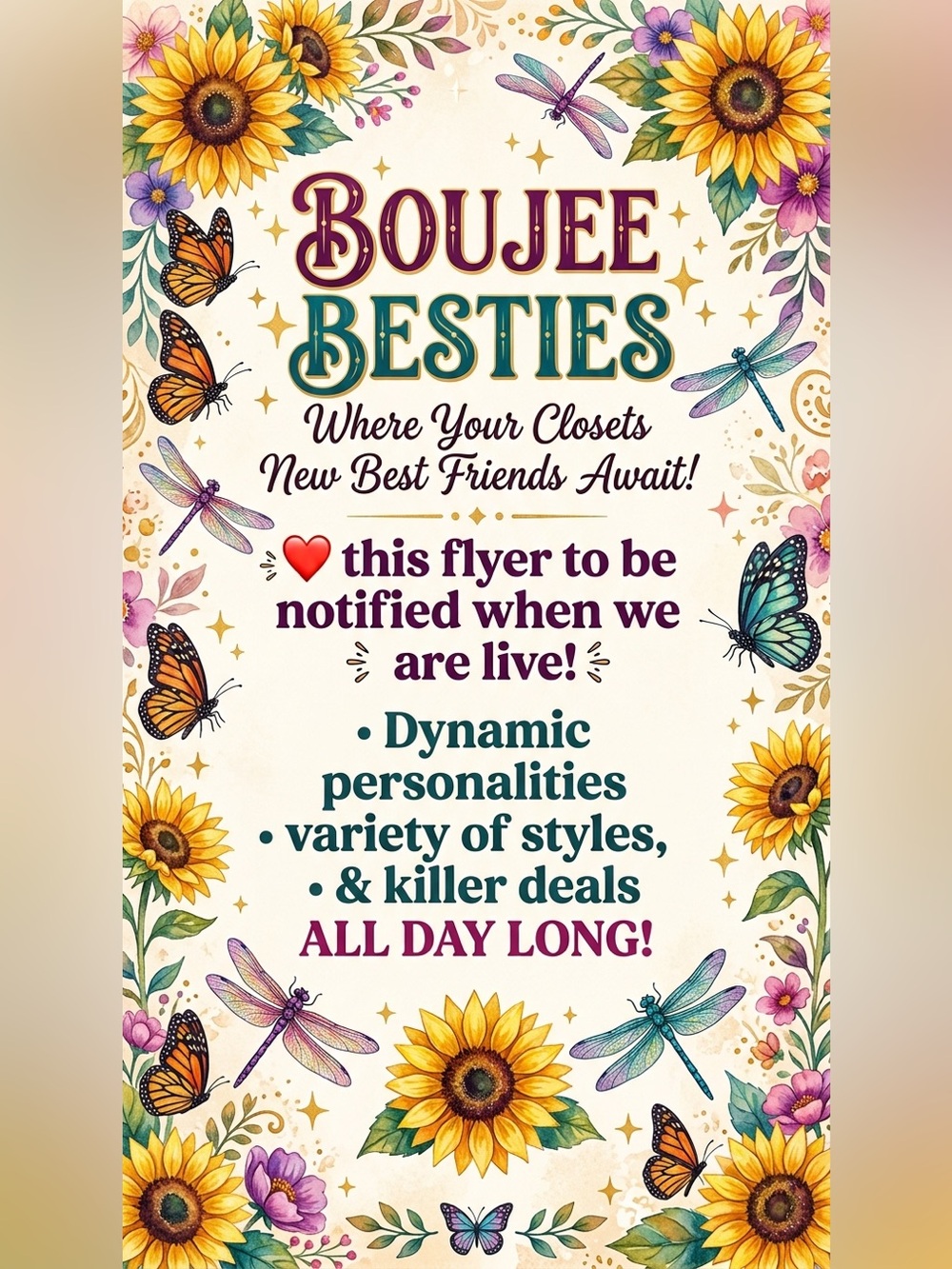 Boujee Besties Live Show ❤️ to get notified